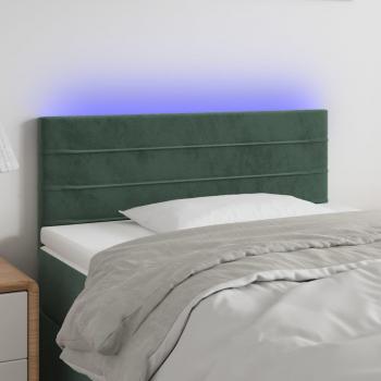 Cabecero LED Verde Oscuro 100x5x78/88 cm en Terciopelo con iluminación LED integrada