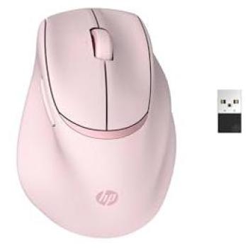 Mouse Inalámbrico Ergonómico HP Tilt 720M Rosa, Bluetooth y USB, 6000 DPI