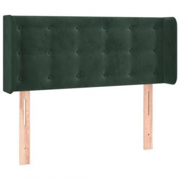 Cabecero con LED de terciopelo verde oscuro 103x16x78/88 cm