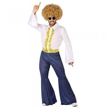 Atosa-61404 Atosa-61404-Disfraz Disco-Adulto Hombre, Color dorado, XS a S