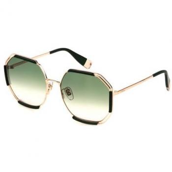 Furla Women's Sunglasses Shiny Copper Gold Green Gradient Pink CAT2