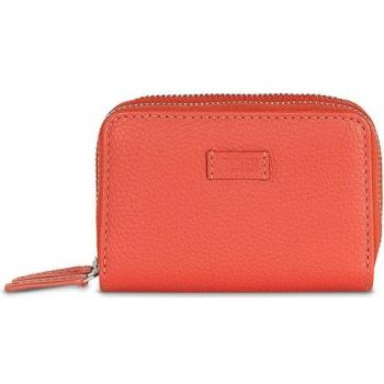 Cartera Monedero Jaslen Amberes para Mujer con Doble Cremallera, Tarjetero, Llavero y Protección RFID en Piel Color Rojo 204606