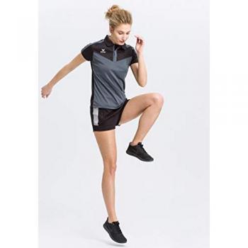 Erima Squad Women's Short Sleeve Polo Shirt Black / Slate Grey 44