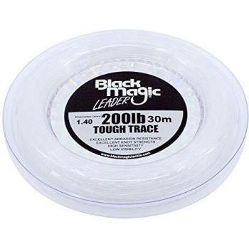 Blackmagic Tough Trace Líder – 200 LB, Hombre, Blanco, Talla única
