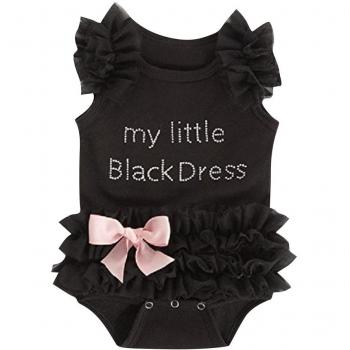 Le SSara Bebé niña Negro Princesa Mameluco bebé Mono Traje Traje