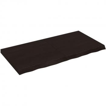 Estante de pared de madera de roble tratada 120x60x(2-6) cm en colores natural, marrón claro y marrón oscuro, mueble de almacenaje estantería para oficina, estudio y dormitorio