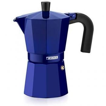 Monix M301706 M301706-Cafetera Italiana, 6 Tazas, Color Cobalto, Aluminio, 10 cm