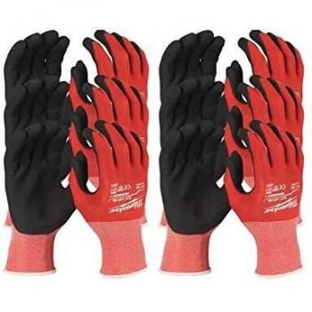 Milwauke Guantes de trabajo, clase de protección contra cortes, 1 juego de 12 unidades, talla M