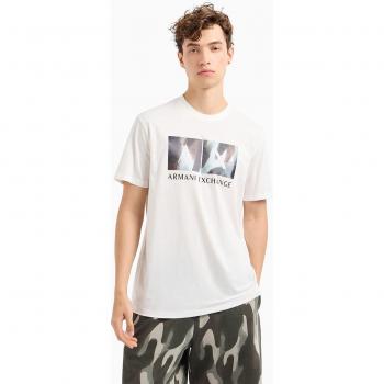 Armani Exchange - Camiseta de hombre regular fit blanca con box logo