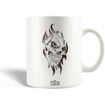Taza MANIACASE Calavera Llama Cerámica 30cl Apta para Lavavajillas