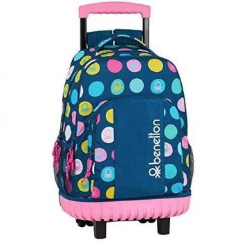 Mochila safta Escolar Grande con Ruedas de Benetton, 320 x 140 x 460 mm, Topos Marino
