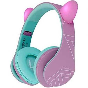 Auriculares para niños, PowerLocus Auriculares Bluetooth para niños, con 85DB Volumen Limitado, Auriculares Plegable con micrófono, Micro SD Slot, Auriculares Inalámbricos y con Cable, con Estuche