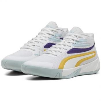 Zapatillas de baloncesto Puma Court Pro Blanco-Amarillo Sizzle-Te, Talla 41