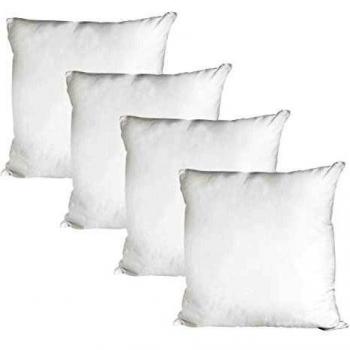 Juego de 4 almohadas de fibras huecas de poliéster - 60x60 cm - Blancas