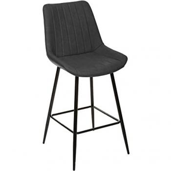 Silla de Bar Olwen Efecto Cuero Gris Pizarra