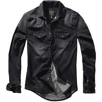 Brandit Riley Denimshirt Camisa, Schwarz
