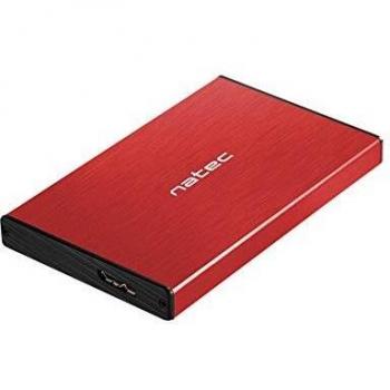NATEC Rhino Go 2.5 USB 3.0 External HDD/SSD Enclosure - Red Aluminum