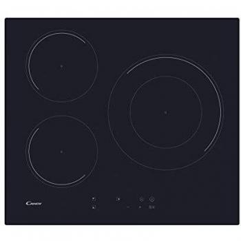 Candy CID633C, Placa inducción, 60cm ancho, 3 zonas de cocción, Temporizador, 9 niveles de potencia, Booster, Negro