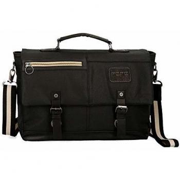 Pepe Jeans, Bandolera para Portátil, 39 cm, 13.57 Litros, Negro