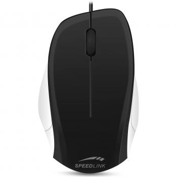 Speedlink Ledgy - Ratón con cable, color negro y blanco