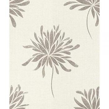 Papel Pintado Rasch Andy Wand Floral Metalizado 0.53 x 10.05 m, Alta Resistencia a la Luz y Lavable