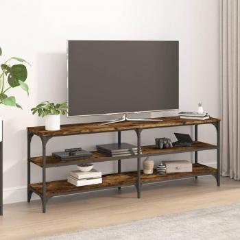 Mueble de TV madera contrachapada 140x30x50 cm roble ahumado