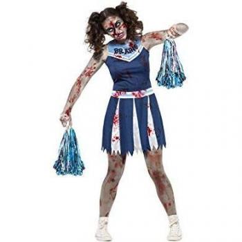 Smiffy'S 45614S Disfraz De Animadora Zombi Con Vestido Y Pompones, Azul