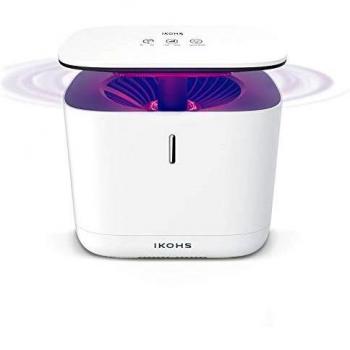 IKOHS BUZZKILL - Lámpara Antimosquitos Electrico, Mata Mosquitos, Moscas, Lámpara Ultravioleta, Sin Productos Químicos, Segura y Eficaz, Modos Dia y Noche, Sin Olores, Silencioso, Inocua, Color Blanco