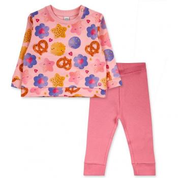 Conjunto de bebé niña Tuc Tuc Happy Cookies en rosa, incluye camiseta y pantalón
