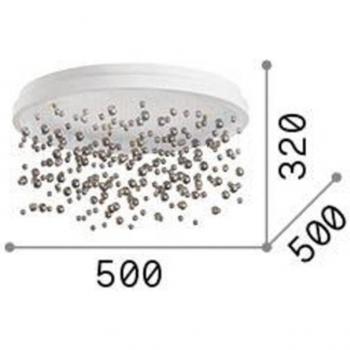 Plafón LED Armony cristal metálico blanco, Ø 50 cm, 4900Lm, 3000K