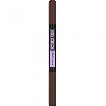 Maybelline Express Brow Satin Duo - Dark Brown, Eyebrow Pencil and Powder Double Shade 04, Natural Looking 2-In-1 Pencil Pen + Filling Powder