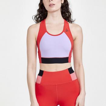 Craft - Top de mujer Pro Hit Blocked Sport, color rojo y lila, talla XS