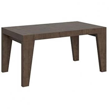 Mesa extensible Naxy de nogal 90x160/420 cm para 6 a 20 personas
