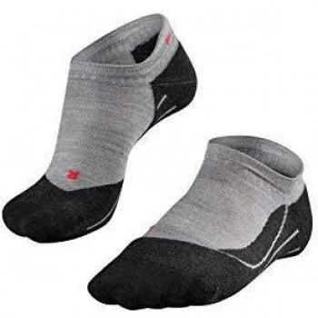 Falke TK5 Invisible Men's Wool Hiking Socks - Thin, Anti-Blister, Grey (Size 9.5-10.5)