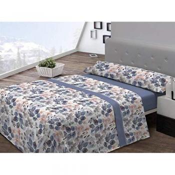 Pierre Cardin Juego sábanas coralina LIZANA 135 cm. Azul, 100Percent_poliéster, Cama de 135