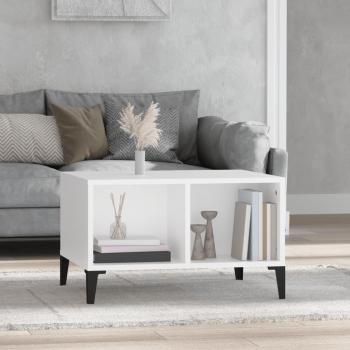 Mesa de centro blanca 60x50x36,5 cm en madera contrachapada