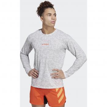 Adidas Camiseta Manga Larga Trail Gfx Gris