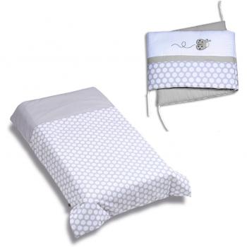 Alondra 9L2NG-081 - Set nórdico y protector, cuna de 70 x 140 cm, 2 piezas, color gris suave
