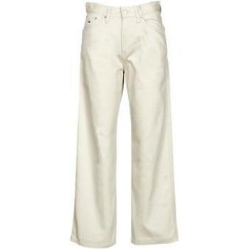 Tommy Hilfiger Women's Wide Trousers Beige Loose Cotton Jeans 5-Pocket Style W30 L28
