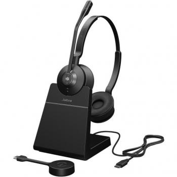 Jabra Engage 55 Auriculares Inalámbricos Diadema Oficina/Centro de llamadas Negro, Titanio con Base DECT