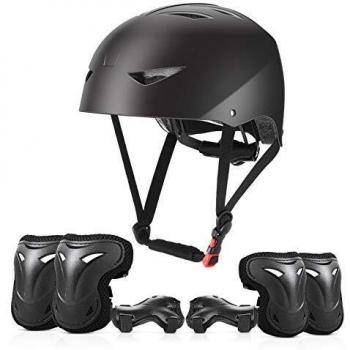 ValueTalks Set de Protección Patinaje, Protección Infantil Consta de Casco Ajustable Rodilleras Coderas para Patinaje Ciclismo Monopatín y Deportes Extremos