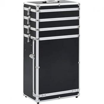 vidaXL Maletín Trolley de Maquillaje de Aluminio Accesorios Organización Belleza Cuidado Personal Salud