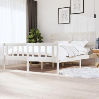 Estructura de cama Super King 180x200 cm de madera maciza blanca