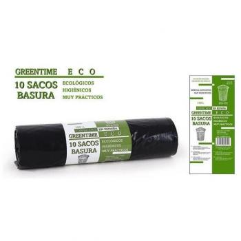 10 SACOS BASURA 85X105-G110-100L. GREENTIME ECO