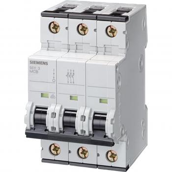 Interruptor automático 3P, 20A, Curva Tipo B, Poder de corte 6 kA, Sentron, Montaje en Carril DIN