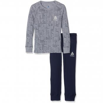 Odlo Set L/S Long Conjunto Térmico, niños, Azul