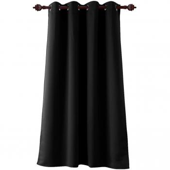 Deconovo Cortinas Salon Modernas Aislante Térmico Funcional Estilo Moderno Elegante para Sala Cuarto Comedor Cocina 1 Panel 140 x 180 cm Negro