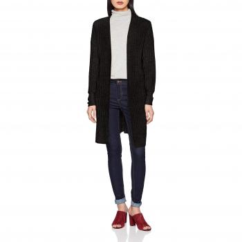 PIECES Pcsanni LS Wool Knit Cardigan Noos, Chaqueta Punto para Mujer, Negro Black, 36