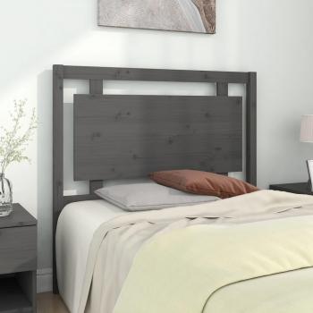 Cama de cabecera gris 105.5X4x100 cm madera maciza de pino