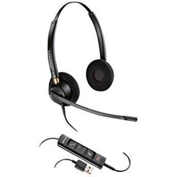 Plantronics Encore Pro HW525 USB 203444-01 Noise Cancelling USB Stereo PC Headset,Black